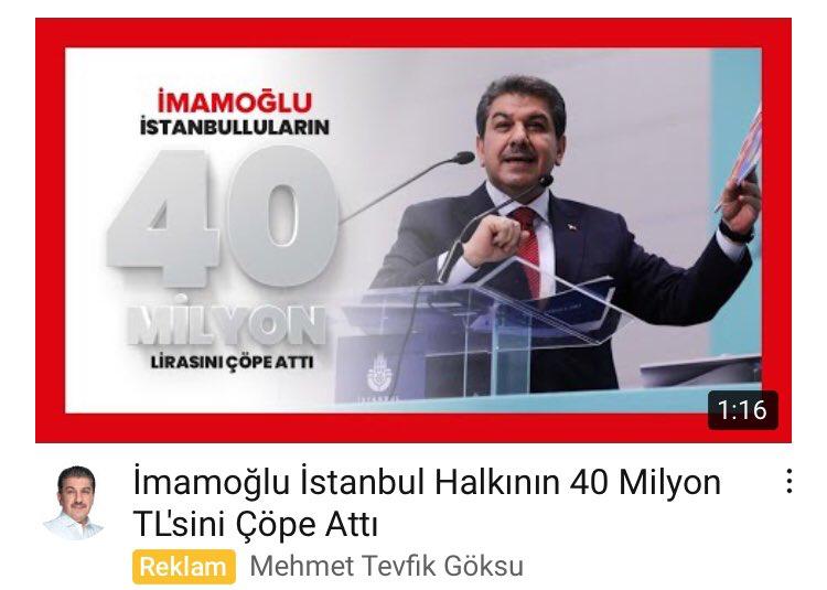 AKP'li Göksu, İmamoğlu'nu eleştirmek için Youtube'a reklam verdi