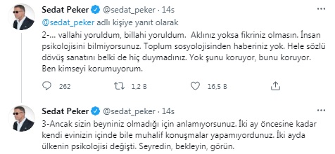 Sedat Peker: Size laf anlatmaktan vallahi yoruldum, billahi yoruldum