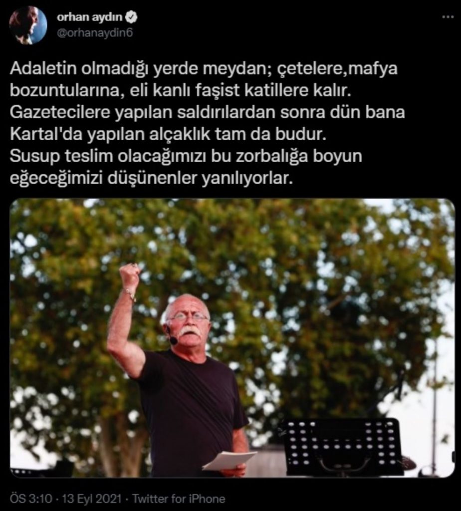 Tiyatro sanatçısı Orhan Aydın'a saldırı