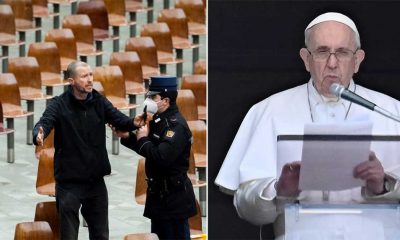 Ayin sırasında bir kişi Papa'ya 'Tanrı sizi reddediyor' diye bağırdı
