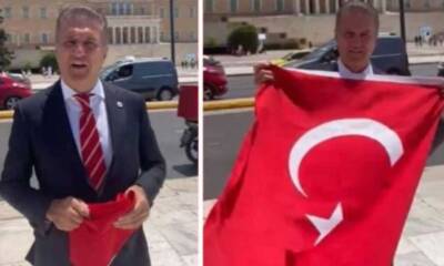 Atina'da Türk bayrağı açan Mustafa Sarıgül: "Biz Yunanistan’a barış için gittik"